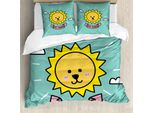 Abakuhaus Set Copripiumino Per Letto Singolo, Morgensonne, Antiacaro, Adatto A Chi Soffre Di Allergie, Con Federa, 200 Cm X 200 Cm - 80 X 80 Cm, Seafoam Senf