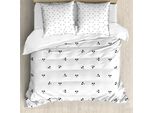 Abakuhaus Set Copripiumino Per Letto Singolo, Motivo Teschi, Antiacaro, Adatto A Chi Soffre Di Allergie, Con Federa, 200 Cm X 200 Cm - 80 X 80 Cm, Grigio Antracite Bianco