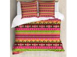 Abakuhaus Volk Set Copripiumino Per Letti Singoli, Fiori Astratti Colorati, Antiacaro, Adatto A Chi Soffre Di Allergie, Con Federa, 155 Cm X 220 Cm - 80 X 80 Cm, Multicolore