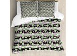 Abakuhaus Set Copripiumino Per Lettini Singoli, Childish Farfalla E Albero, Antiacaro, Adatto A Chi Soffre Di Allergie, Con Federa, 200 Cm X 200 Cm - 80 X 80 Cm, Grigio Verde