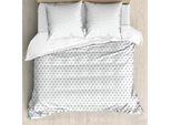 Abakuhaus Set Copripiumino Geometrico Per Letti Singoli, Motivo A Triangoli Moderni, Antiacaro E Anallergico, Con Federa, 155 Cm X 220 Cm - 80 X 80 Cm, Color Cocco Grigio Antracite