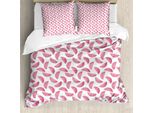 Abakuhaus Set Copripiumino Per Letto Singolo Melone, Fette Di Anguria In Tonalità Pastello, Antiacaro, Adatto A Chi Soffre Di Allergie, Con Federa, 155 Cm X 220 Cm - 80 X 80 Cm, Rosa Pastello Pallido Seafoam