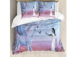 Abakuhaus Set Copripiumino Per Letto Singolo Athena, Dreamy Lady E Angel Pferd, Antiacaro, Adatto A Chi Soffre Di Allergie, Con Federa, 200 Cm X 200 Cm - 80 X 80 Cm, Multicolore