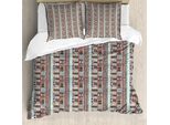 Abakuhaus Set Copripiumino Per Letti Singoli, Arte Tribale Forme Geometriche, Antiacaro, Adatto A Chi Soffre Di Allergie, Con Federa, 155 Cm X 220 Cm - 80 X 80 Cm, Multicolore