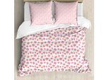 Abakuhaus Set Copripiumino Per Letti Singoli, Cartoon Fiori Selvatici, Antiacaro Adatto A Chi Soffre Di Allergie Con Federa, 155 Cm X 220 Cm - 80 X 80 Cm, Multicolore