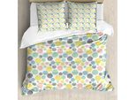 Abakuhaus Set Copripiumino Geometrico Per Letti Singoli, Motivo Floreale Rami Rotondi, Antiacaro, Adatto A Chi Soffre Di Allergie, Con Federa, 155 Cm X 220 Cm - 80 X 80 Cm, Multicolore