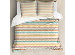 Abakuhaus Set Copripiumino Botanico Per Letti Singoli, Rami Con Foglie Orizzontali, Antiacaro, Adatto A Chi Soffre Di Allergie, Con Federa, 155 Cm X 220 Cm - 80 X 80 Cm, Avorio E Multicolore
