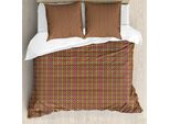 Set Copripiumino Retrò Abakuhaus Per Letti Singoli, Motivo Geometrico Verticale, Antiacaro E Anallergico Con Federa, 155 Cm X 220 Cm - 80 X 80 Cm, Multicolore