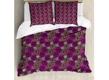 Abakuhaus Set Copripiumino Astratto Per Letti Singoli, Cerchi E Onde Doodle, Antiacaro, Adatto A Chi Soffre Di Allergie, Con Federa, 200 Cm X 200 Cm - 80 X 80 Cm, Multicolore