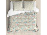 Abakuhaus Set Copripiumino Per Letti Singoli, Colori Pastello, Biologico, Antiacaro, Adatto A Chi Soffre Di Allergie, Con Federa, 200 Cm X 200 Cm - 80 X 80 Cm, Multicolore
