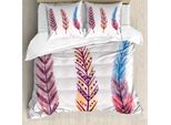 Abakuhaus Set Copripiumino Per Letti Singoli, Plumes Colorato, Antiacaro, Adatto A Chi Soffre Di Allergie, Con Federa, 155 Cm X 220 Cm - 80 X 80 Cm, Multicolore