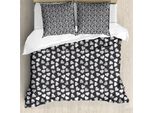 Abakuhaus Set Copripiumino Per Letto Singolo Per San Valentino, Design Moderno Con Cuori, Antiacaro E Anallergico, Con Federa, 200 Cm X 200 Cm - 80 X 80 Cm, Blu Scuro, Grigio E Bianco