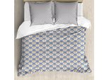 Abakuhaus Set Copripiumino Per Letti Singoli, Fiori Simmetrici Con Boccioli, Antiacaro, Adatto A Chi Soffre Di Allergie, Con Federa, 155 Cm X 220 Cm - 80 X 80 Cm, Champagne Scuro Ceil Blu