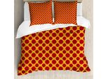 Abakuhaus Set Copripiumino Per Letto Singolo, Petali Di Fiori Ed Esagoni, Antiacaro, Adatto A Chi Soffre Di Allergie, Con Federa, 200 Cm X 200 Cm - 80 X 80 Cm, Terra Giallo Vermiglio