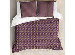 Abakuhaus Set Copripiumino Paisley Per Letti Singoli, Oriental Floral Graphic, Antiacaro, Adatto A Chi Soffre Di Allergie, Con Federa, 200 Cm X 200 Cm - 80 X 80 Cm, Multicolore Melanzana