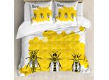 Abakuhaus Set Copripiumino Queen Bee Per Letti Singoli, Grafica Di Drone Worker, Antiacaro, Adatto A Chi Soffre Di Allergie, Con Federa, 200 Cm X 200 Cm - 80 X 80 Cm, Terra Giallo Grigio