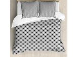 Abakuhaus Set Copripiumino Geometrico Per Letti Singoli, Motivo A Forme Astratte, Antiacaro E Anallergico Con Federa, 155 Cm X 220 Cm - 80 X 80 Cm, Grigio Chiaro Grigio Carbone