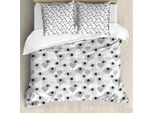 Abakuhaus Set Copripiumino Astratto Per Letti Singoli, Tonalità Tenui Oriental Winter, Antiacaro, Adatto A Chi Soffre Di Allergie, Con Federa, 155 Cm X 220 Cm - 80 X 80 Cm, Blu Grigio Purpleblue