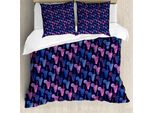 Abakuhaus Set Copripiumino Per Letto Singolo, Polygonal Cocktail-Kunst, Antiacaro, Adatto A Chi Soffre Di Allergie, Con Federa, 155 Cm X 220 Cm - 80 X 80 Cm, Multicolore