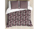 Abakuhaus Set Copripiumino Per Letto Singolo San Valentino, Cuori E Cigni Dell'amore, Antiacaro, Adatto A Chi Soffre Di Allergie, Con Federa, 155 Cm X 220 Cm - 80 X 80 Cm, Tortora, Grigio, Rosa