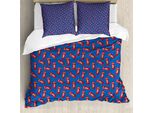 Abakuhaus Set Copripiumino Per Letto Singolo, Iconic London Cabina Telefonica, Antiacaro, Adatto A Chi Soffre Di Allergie, Con Federa, 200 Cm X 200 Cm - 80 X 80 Cm, Blu Cobalto Vermiglio