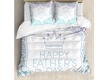 Abakuhaus Set Copripiumino Per Letto Singolo, Design Foglie Vivaci, Antiacaro E Anallergico, Con Federa, 155 Cm X 220 Cm - 80 X 80 Cm, Malva Scuro Seafoam