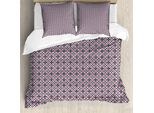 Abakuhaus Set Copripiumino Per Letto Singolo, Motivi Circolari Dai Toni Vivaci, Antiacaro E Anallergico, Con Federa, 200 Cm X 200 Cm - 80 X 80 Cm, Malva Chiaro E Rosa