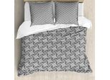 Abakuhaus Set Copripiumino Geometrico Per Letti Singoli, Twirl Spirale Fliesen Vortex, Antiacaro, Adatto A Chi Soffre Di Allergie, Con Federa, 155 Cm X 220 Cm - 80 X 80 Cm, Grigio Antracite Bianco