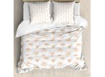 Abakuhaus Set Copripiumino Per Letto Singolo BienenköNigin, Motivo A Contorni, Antiacaro, Adatto A Chi Soffre Di Allergie, Con Federa, 200 Cm X 200 Cm - 80 X 80 Cm, Ambra E Bianco