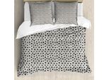 Abakuhaus Set Copripiumino Orient Per Letti Singoli, Motivi Geometrici Sparsi, Antiacaro, Adatto A Chi Soffre Di Allergie, Con Federa, 155 Cm X 220 Cm - 80 X 80 Cm, Grigio Antracite Eggshell
