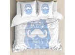 Abakuhaus Set Copripiumino Per Letto Singolo Per La Festa Del Papà, Sei Il Papà Migliore, Antiacaro, Adatto A Chi Soffre Di Allergie, Con Federa, 200 Cm X 200 Cm - 80 X 80 Cm, Blu Ceil Blau
