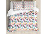 Set Copripiumino Rosa Abakuhaus Per Letti Singoli, Flora Esotica Vivace, Antiacaro, Adatto A Chi Soffre Di Allergie, Con Federa, 155 Cm X 220 Cm - 80 X 80 Cm, Multicolore