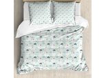 Abakuhaus Set Copripiumino Swans Per Letti Singoli, Disegno Unicorno Acquatico, Antiacaro, Adatto A Chi Soffre Di Allergie, Con Federa, 200 Cm X 200 Cm - 80 X 80 Cm, Rosa Chiaro Pallido Seafoam