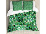 Abakuhaus Set Copripiumino Minimalista Per Letti Singoli, Foglie Di Banano Su Sfondo Moderno, Antiacaro, Adatto A Chi Soffre Di Allergie, Con Federa, 200 Cm X 200 Cm - 80 X 80 Cm, Fern Green Koksgraue