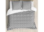 Abakuhaus Set Copripiumino Artistico Per Letti Singoli, Moderno E Stravagante, Antiacaro, Adatto A Chi Soffre Di Allergie, Con Federa, 155 Cm X 220 Cm - 80 X 80 Cm, Grigio Antracite Bianco