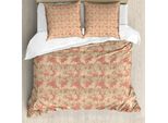 Abakuhaus Set Copripiumino Per Letto Singolo, Fiori Nostalgici Semplici, Antiacaro, Adatto A Chi Soffre Di Allergie, Con Federa, 200 Cm X 200 Cm - 80 X 80 Cm, Champagne Coral