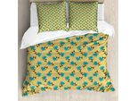 Abakuhaus Set Copripiumino Blu Turchese Per Letti Singoli, Petal Con Peduncolo, Antiacaro, Adatto A Chi Soffre Di Allergie, Con Federa, 200 Cm X 200 Cm - 80 X 80 Cm, Cammello Turchese Scuro