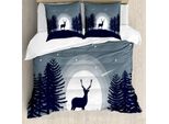 Abakuhaus Wild Jagen Set Copripiumino Per Letti Singoli, Mystic Wild Animal, Antiacaro, Adatto A Chi Soffre Di Allergie, Con Federa, 155 Cm X 220 Cm - 80 X 80 Cm, Violet Blue Purpleblue