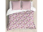 Set Copripiumino Rosa Abakuhaus Per Letti Singoli, Cartoon Apple Blossom, Antiacaro, Adatto A Chi Soffre Di Allergie, Con Federa, 200 Cm X 200 Cm - 80 X 80 Cm, Fucsia Rosa Baby