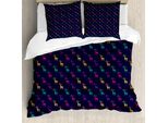 Abakuhaus Set Copripiumino Per Letti Singoli Wild Jagen, Motivo Colorato Elk, Antiacaro, Adatto A Chi Soffre Di Allergie, Con Federa, 155 Cm X 220 Cm - 80 X 80 Cm, Multicolore