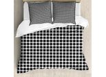 Abakuhaus Set Copripiumino Artistico Per Letti Singoli, Forme Astratte Simmetriche, Antiacaro, Adatto A Chi Soffre Di Allergie, Con Federa, 200 Cm X 200 Cm - 80 X 80 Cm, Grigio Antracite E Bianco