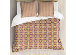 Abakuhaus Set Copripiumino Marocchino Per Letti Singoli, Colorato, Moderno, Orientale, Antiacaro, Adatto A Chi Soffre Di Allergie, Con Federa, 200 Cm X 200 Cm - 80 X 80 Cm, Marigold Multicolor