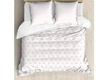 Abakuhaus Set Copripiumino Swans Per Letti Singoli, Arte Astratta Con Uccelli Acquatici, Antiacaro, Adatto A Chi Soffre Di Allergie, Con Federa, 200 Cm X 200 Cm - 80 X 80 Cm, Rosa Mandorla E Bianco