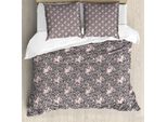 Set Copripiumino Rosa Abakuhaus Per Letti Singoli, Motivo Creativo Con Convolvolo, Antiacaro E Anallergico, Con Federa, 155 Cm X 220 Cm - 80 X 80 Cm, Blush Champagne