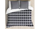 Abakuhaus Set Copripiumino Per Letto Singolo, Motivo Floreale Astratto Damascato, Antiacaro, Adatto A Chi Soffre Di Allergie, Con Federa, 200 Cm X 200 Cm - 80 X 80 Cm, Blu Viola Grigio