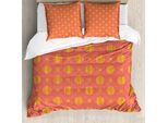 Abakuhaus Set Copripiumino Africano Per Letti Singoli, Tradizionale Moderno Etnico, Antiacaro, Adatto A Chi Soffre Di Allergie, Con Federa, 155 Cm X 220 Cm - 80 X 80 Cm, Giallo E Rosa