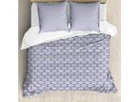 Abakuhaus Set Copripiumino Marocchino Per Letti Singoli, Motivi Floreali E Cerchi Geometrici, Antiacaro E Anallergico, Con Federa, 155 Cm X 220 Cm - 80 X 80 Cm, Indaco E Bianco