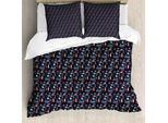 Abakuhaus Set Copripiumino Per Letto Singolo, Motivi Simbolici, Antiacaro, Adatto A Chi Soffre Di Allergie, Con Federa, 155 Cm X 220 Cm - 80 X 80 Cm, Multicolore