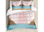 Abakuhaus Set Copripiumino Grafico Per Letti Singoli, Bay E Pastell Himmel, Antiacaro, Adatto A Chi Soffre Di Allergie, Con Federa, 200 Cm X 200 Cm - 80 X 80 Cm, Rose Cocoa