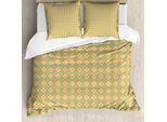 Abakuhaus Set Copripiumino Marocchino Per Letti Singoli, Tradizionale Dell'europa Meridionale, Antiacaro, Adatto A Chi Soffre Di Allergie, Con Federa, 200 Cm X 200 Cm - 80 X 80 Cm, Albicocca Bianco Sporco